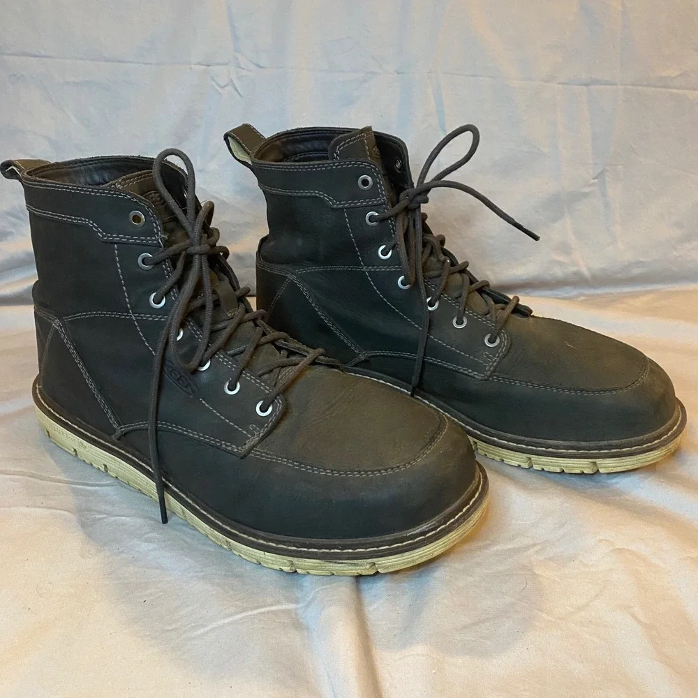 KEEN Utility Men Black Leather Lace Up Work Boots Size 13 EE EH ASTM F2892 18EH‎